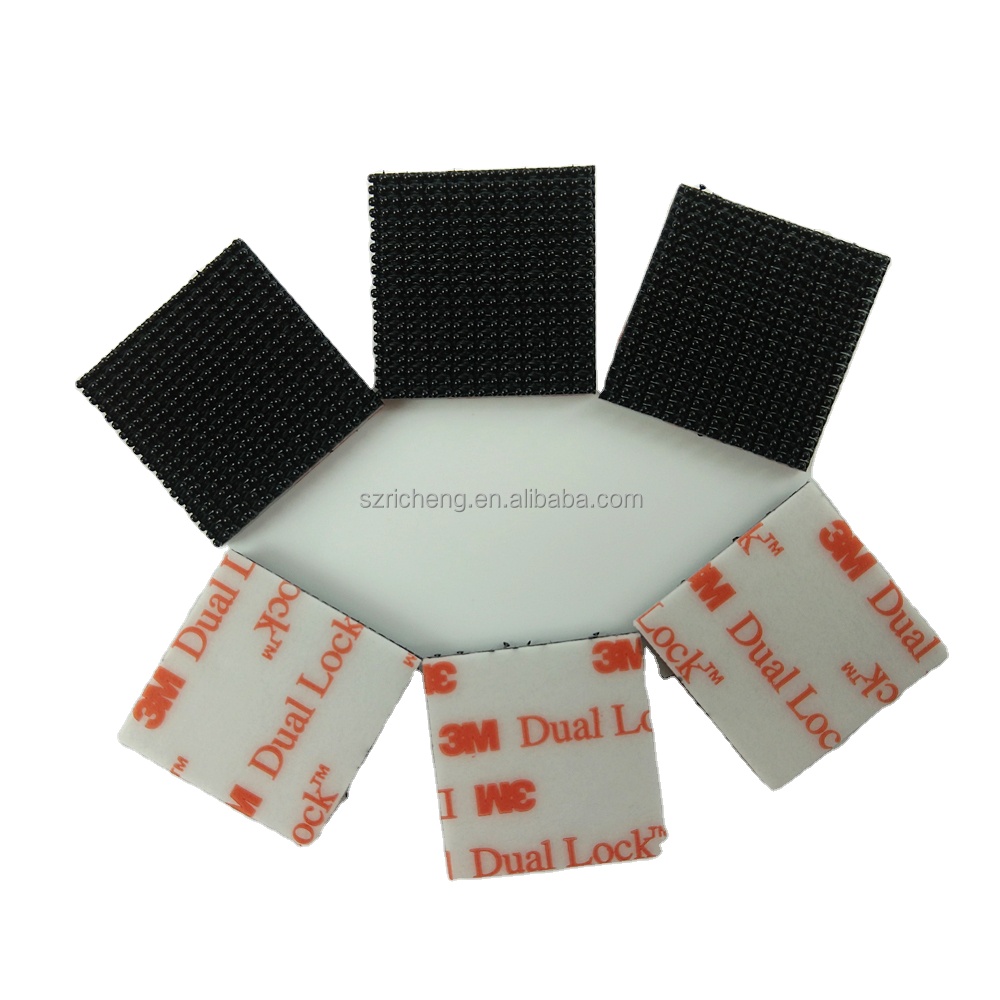 Штампованная клейкая лента 3M 3551, черная крепежная лента с грибовидной головкой, двойной замок, повторно закрывающийся крепеж, 400 стеблей, 1 дюйм * 1 дюйм