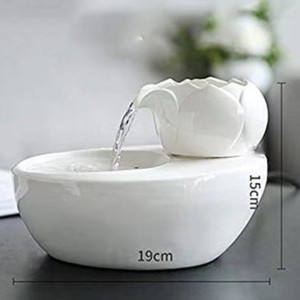 Fontaine à eau en céramique pour chats, abreuvoir automatique pour animaux de compagnie avec design détachable, style feuille, unité unique - Product Image 4