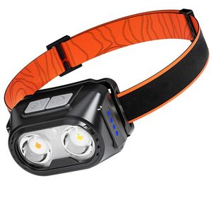 Linterna frontal LED CITICITY recargable de iones de litio, 8 modos, para adultos/niños, resistente al agua IP33, blanca/roja, 200 lúmenes, para la frente - Product Image 1
