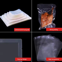 Sacs sous vide en Mylar de qualité alimentaire, transparents, à trois soudures latérales, thermosoudés, lisses, en PET Mylar, pour l'emballage alimentaire et les collations