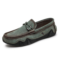 Chaussures décontractées respirantes en gros, classiques, cousues à la main, amortissantes, en cuir microfibre tendance pour hommes
