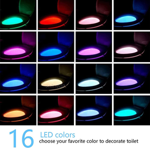 Lumière de <span class=keywords><strong>toilette</strong></span> intelligente à détecteur de mouvement, 16 couleurs, étanche, à induction humaine, lumière <span class=keywords><strong>LED</strong></span> de nuit, lumière de cuvette de <span class=keywords><strong>toilette</strong></span> <span class=keywords><strong>pour</strong></span> salle de bain, WC, lavabo - Product Image 6