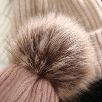 Bonnet Enfant Hiver Accessoires Tricot Pompon Bébé Bonnet Fourrure Fille Garçon
