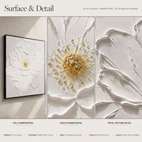Peinture murale florale 3D sur toile, pivoine blanche en pleine floraison, sur mesure, pour chambre à coucher, coiffeuse, décoration de mariage