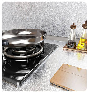 60cm * 1M autocollant mural de cuisine étanche à l'huile feuille d'aluminium auto-adhésif bricolage papier peint pour cuisinière armoire Camping cuisine - Product Image 6