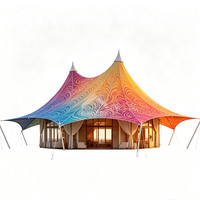BABERY Tente de glamping en acier Seaside Steel Peak, hébergement commercial préfabriqué pour les développeurs de stations balnéaires