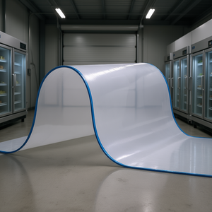 Rideau à bandes en PVC, 84 pouces de hauteur, 42 pouces de largeur, 0,08 pouces d'épaisseur, 7 bandes transparentes pour portes de congélateurs et entrepôts, superposition de 50 % - Product Image 2