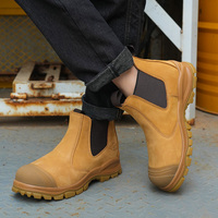 Bottes de sécurité industrielles sans lacet sans lacet L601-1Mining bottes de sécurité en cuir véritable sans lacet chaussures de sécurité sans lacet bout en acier