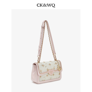 Bolsos de Mensajero de Lujo para Mujer 2026, Diseño Exclusivo, Tweed Floral con Pedrería, Cierre de Corazón, Cadena con Figura de Caballo, Venta al Por Mayor OEM - Product Image 4