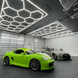 Lumière LED hexagonale SUEZ pour atelier et réparation automobile, étanche IP54, lumière du jour 6000K, installation suspendue au <span class=keywords><strong>plafond</strong></span> - Product Image 4