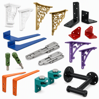 Braket Rak Furnitur CNC Custom, Braket Sudut Dekoratif, Penyangga Rak Mengambang, Lapisan Bubuk Warna-warni, OEM