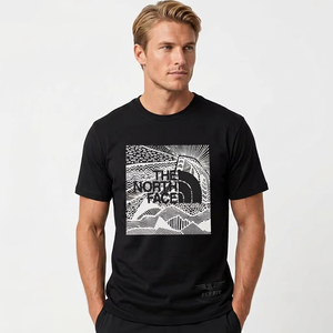 เสื้อผ้าแฟชั่นผู้ชายแบรนด์หรูคุณภาพสูงระดับนานาชาติ Fly Fit ลายพิมพ์กราฟิกแบบสั่งทำพิเศษ ทรงโอเวอร์ไซส์ ผ้าถัก 100% คอตตอน - Product Image 3