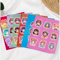 Feuilles d'autocollants prédécoupés personnalisés avec logo, autocollants Kawaii imperméables, feuilles d'autocollants de dessins animés