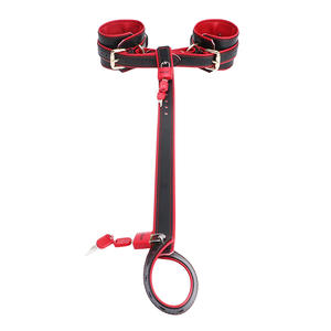 DV9001-XQ3 Реквизит для поведенческой тренировки: кожаные наручники для двойных игр, бондаж, 18+ интимные товары - Product Image 2