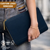 Modische A5 PU-Leder Tragbare Portfolios Kostenlose Muster Premium Reißverschluss-Aufbewahrungstasche Nachfüllbarer Loseblatt-Organizer Ringbuch Notizbuch