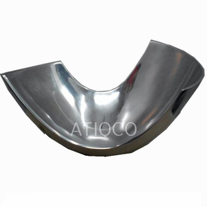 Plat à fruits de table de style vintage en aluminium moulé au sable avec poli miroir Plaque en émail élégante de forme ovale pour servir les fruits - Product Image 3