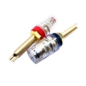 Terminal de audio de cobre transparente chapado en oro de 65 mm, conector grande de 520 con salida extendida de 4 mm para banana, poste M8, salida de fábrica - Product Image 1