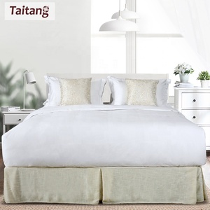 <span class=keywords><strong>Hotel</strong></span> barato Durable <span class=keywords><strong>Rey</strong></span> reina 4Pcs edredón conjunto 100% algodón blanco sólido Color colcha - Product Image 1