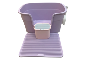 Pedales dobles de gran espacio de color Premium, caja de arena semicerrada para gatos, inodoro con cubo de basura, bloquea los olores - Product Image 4