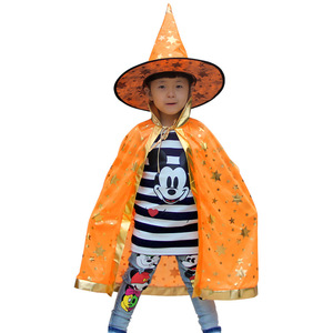Cape de sorcière d'Halloween pour enfants avec chapeau, costume de cosplay pour garçons et filles, taille unique - Product Image 5