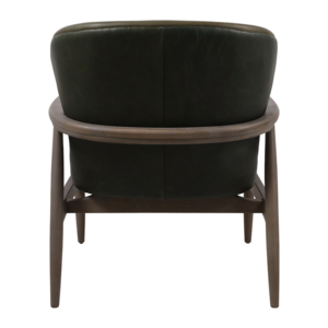 Poltrona Moderna in Pelle e Legno per Soggiorno, Camera da Letto, Ufficio, Sedia Lounge - Product Image 4