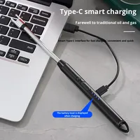 Briquet électronique rechargeable sans flamme, allumeur métallique durable à arc pulsé, cuisinière à gaz de cuisine, aromathérapie, bougie en plastique