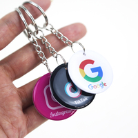 Etiquetas de llavero NFC con logotipo personalizado, iconos de redes sociales, tarjetas mini epoxi impermeables para control de acceso