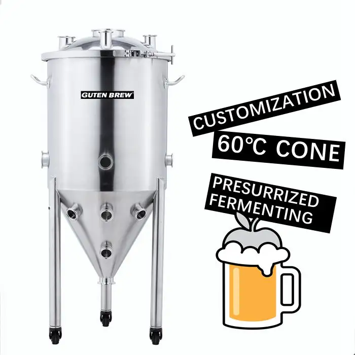 Roestvrijstalen Thuis Bier Brouwen Conische Fermenter Sanitaire Roestvrijstalen Conische Fermenter Wijn Fermentatietank