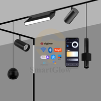 Système d'éclairage sur rail magnétique étroit 15 mm au design moderne, DC48V, intelligent Tuya Zgbee, rail en aluminium pour lampe sur rail magnétique linéaire