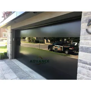 Puerta de garaje de vidrio reflectante con espejo de aluminio automático de vidrio tintado sin marco de alto estándar 2023