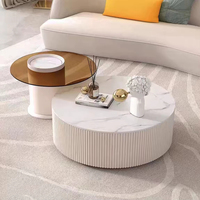 Table basse minimaliste moderne en ardoise meuble TV combinaison italienne de luxe ensemble de tables basses rondes pour salon