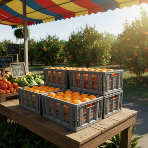 Professional Vented PE Collapsible Containers <strong>for</strong> Citrus and <strong>Apple</strong> Harvesting Space Saving Foldable Agriculture Baskets - Product Image 1