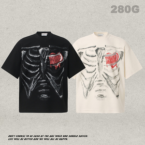 Nuevo Producto: Camiseta de Manga Corta para <span class=keywords><strong>Hombre</strong></span> con Diseño de <span class=keywords><strong>Esqueleto</strong></span> <span class=keywords><strong>Humano</strong></span> con Corazón Derretido, Estilo Waffle High Street, a la Moda - Product Image 1