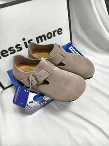 Sandales plates en cuir de liège personnalisées pour femmes, style <span class=keywords><strong>mocassin</strong></span>, à enfiler, respirantes, confortables, amortissantes, antidérapantes - Product Image 3