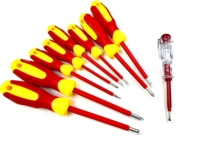 GK-C047 OEM Kit de tournevis multifonctionnel manuel de grande taille, personnalisé, en acier, motif fleur de prunier rouge et jaune, 8 pièces, pour bricolage