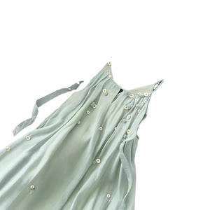 Vestido Verde Leche Sin Tirantes con Bordado de Margaritas, Estampado Floral Transpirable para Turismo y Ocio de Verano - Product Image 5