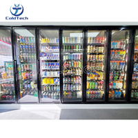 Chambre froide commerciale avec porte vitrée pour supermarché, chambre froide de présentation pour stockage alimentaire