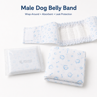 Couches/Pelures pour Chiens Mâles à Haute Absorption, Douces et Confortables, Bandes Abdominales Jetables avec Doublure Imperméable pour l'Apprentissage de la Propreté des Chiots