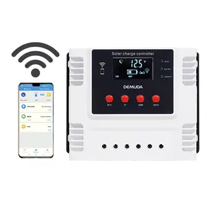 Controlador de carga do painel solar inteligente, carregador solar com wi-fi, regulador de carga 10A 20A 30A 60A 12V 24V 48V PWM com aplicativo WIFI