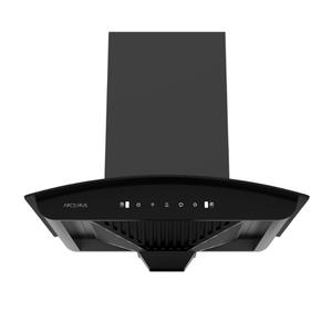 Hotte aspirante de cuisine électrique à filtre en charbon de bois activé, moteur BLDC silencieux, verre incurvé - Product Image 1