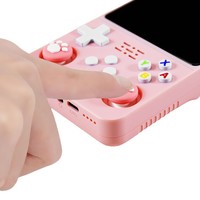 Manette de jeu portable R36S-01 avec capuchon de joystick en forme de patte de chat, capuchon de touche en silicone open source, nostalgique de l'enfance