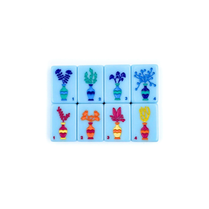 <span class=keywords><strong>Jeu</strong></span> de Mahjong Moderne Bleu Clair à Thème Gaufré, Portable en Acrylique, pour Loisirs Sociaux et Cadeau Amusant - Product Image 6