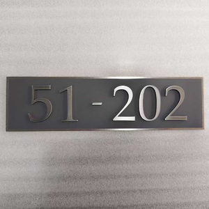 <span class=keywords><strong>Plaque</strong></span> de porte personnalisée en acier inoxydable brossé, étanche IP65, pour montage mural extérieur, numéro de <span class=keywords><strong>maison</strong></span> pour hôtel, <span class=keywords><strong>maison</strong></span> et centre commercial - Product Image 4