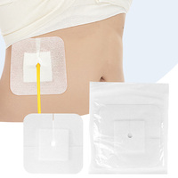 Pansement adhésif perforé intégré en tissu non tissé pour tube de drainage ; Pansement de fixation pour cathéter externe de dialyse péritonéale