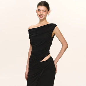 レディース ノースリーブ ボディコン コルセット マキシドレス スパゲッティストラップ ラッフル エレガント イブニング ウェディング ゲスト ロング フォーマルドレス セット - Product Image 6