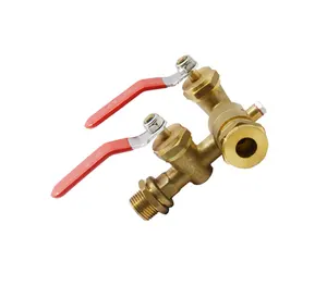 Good chinese supplier hot sales brass double gauge stop valve assembly