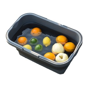 Picnic <b>Box</b> Khaki Folding Lidded Portable <b>Storage</b> Basket For Outdoor <b>Camping</b> Travel - Product Image 3
