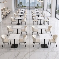Tables et chaises de réception de bureau, mobilier de restaurant, résistant aux chocs, look élégant pour salle de réception d'entreprise