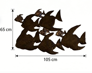 Arte Mural <span class=keywords><strong>Art</strong></span> Deco de Peces Tropicales, Hecho a Mano en Hierro Fundido, Móvil, Venta al Por Mayor - Product Image 2
