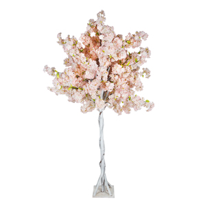 PZ-7-30 toptan plastik beyaz kiraz çiçekleri kapalı açık ev düğün dekor için yapay çiçekler ağacı - Product Image 2